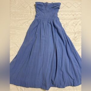 Free People Blue Strapless Dress